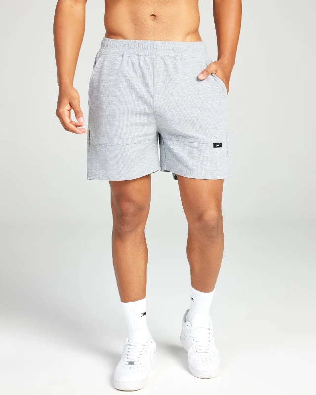 Custom Cotton Shorts-Signal Waffle Shorts - Grey