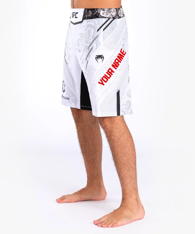 Custom Luxury Shorts-UFC Adrenaline by Venum Personalized Authentic Fight Night Men's Fight Short - Long Fit - White