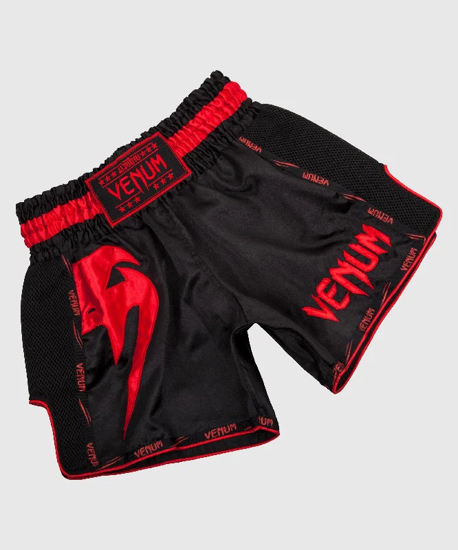 Custom Shorts for Retail Workers-Venum Giant Muay Thai Shorts - Black/Red