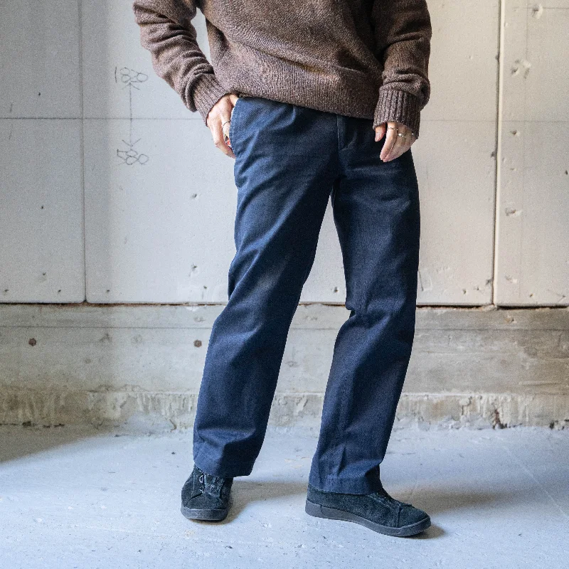 Custom Low-Rise Pants-1980-90s Italian military navy chino pants -good fade-