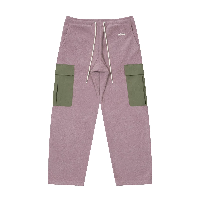 Custom Skinny Fit Yoga Pants-Fleece Cargo Pants (grape)