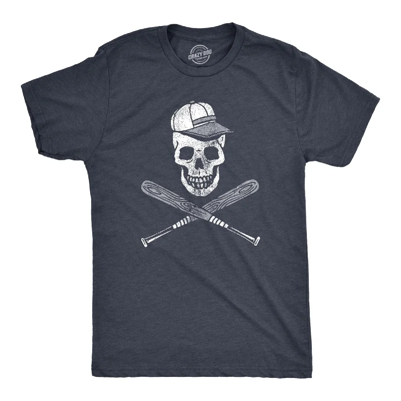 Custom T-Shirts for Gardeners-Baseball Skull Men's T Shirt