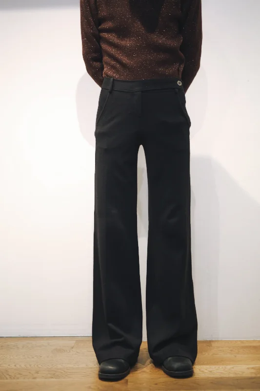 Custom Sweatpants-90's WOOL FLARE TROUSERS