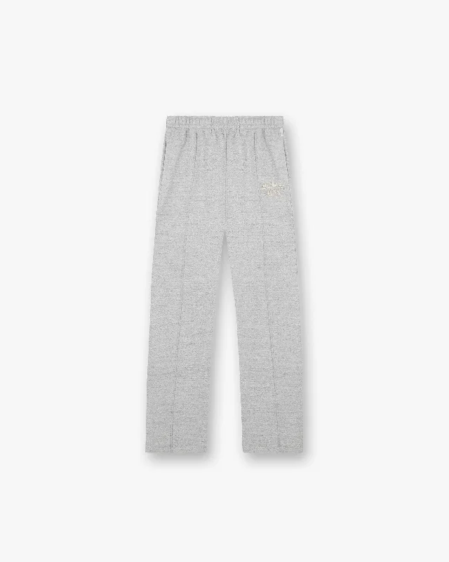 Custom Elastic Waist Pants-England Applique Sweatpant - Grey Marl