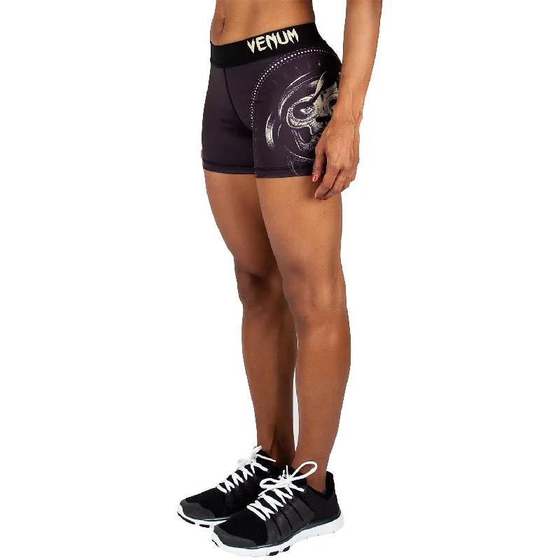 Custom Shorts for Food Service Workers-Venum Santa Muerte Shorts - Black/Yellow