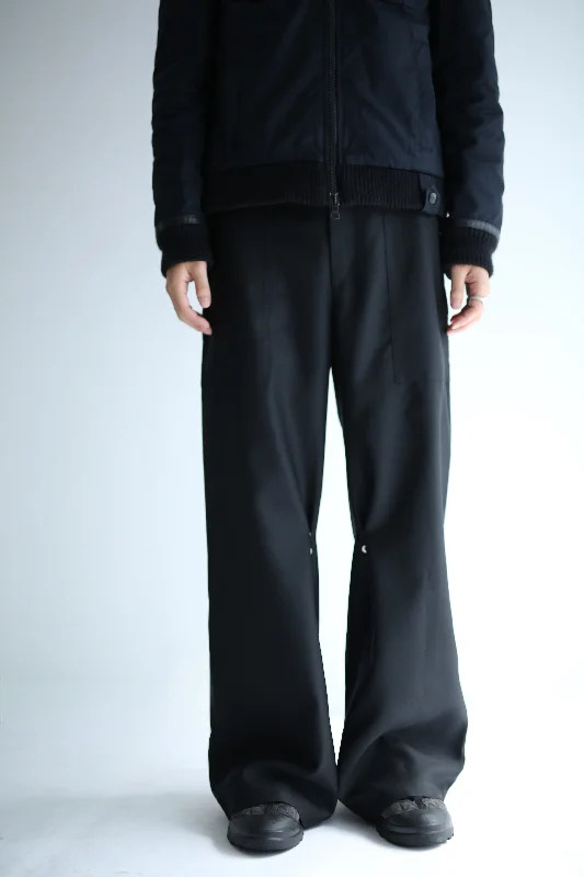 Custom Dress Pants-SNAP BUTTON FLARE TROUSERS