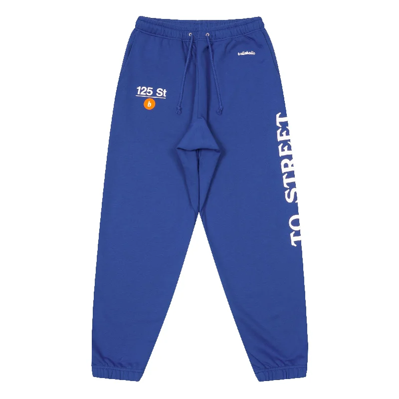 Custom Checkered Pants-Harlem 125th Sweat Pants (blue)