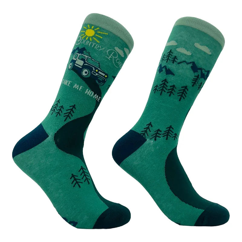 Custom Polyester Socks-Women's Country Roads Take Me Home Socks