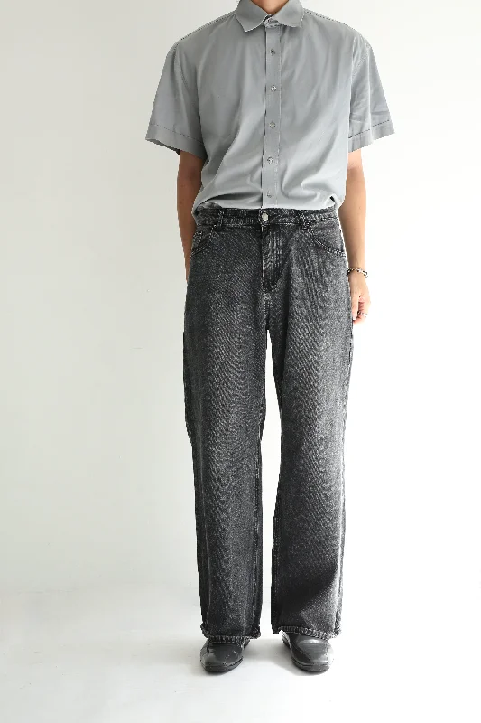 Custom Formal Pants-90's Washed Wide Denim Pants