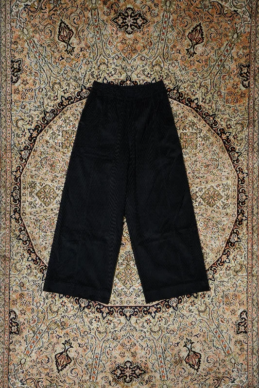 Custom Summer Pants-NICHOLAS DALEY WIDE LEG TROUSER (BLACK)