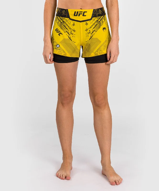 Custom Shorts with Multi-Purpose Pockets-UFC Adrenaline by Venum Authentic Fight Night Women’s Fight Short - Yellow