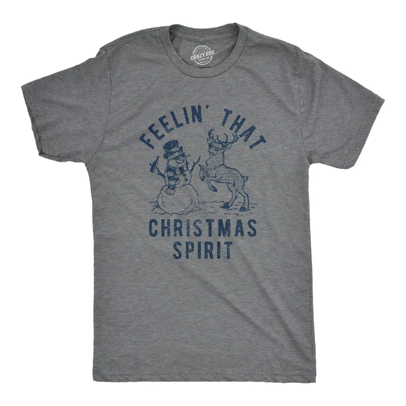 Custom T-Shirts with Ocean Prints-Feelin That Christmas Spirit Men's T Shirt