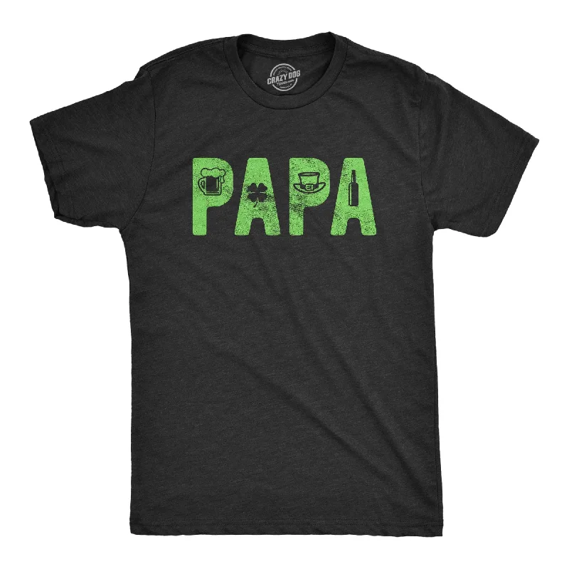 Custom T-Shirts for Football Fans-Papa St. Patrick's Day Men's T Shirt