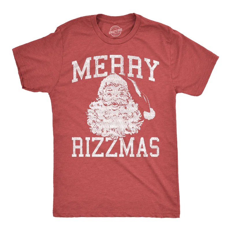 Custom T-Shirts for Running-Merry Rizzmas Men's T Shirt