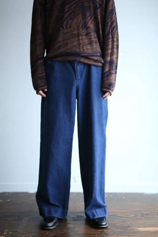 Custom Convertible Pants-90's INDIGO WIDE STRAIGHT DENIM PANTS