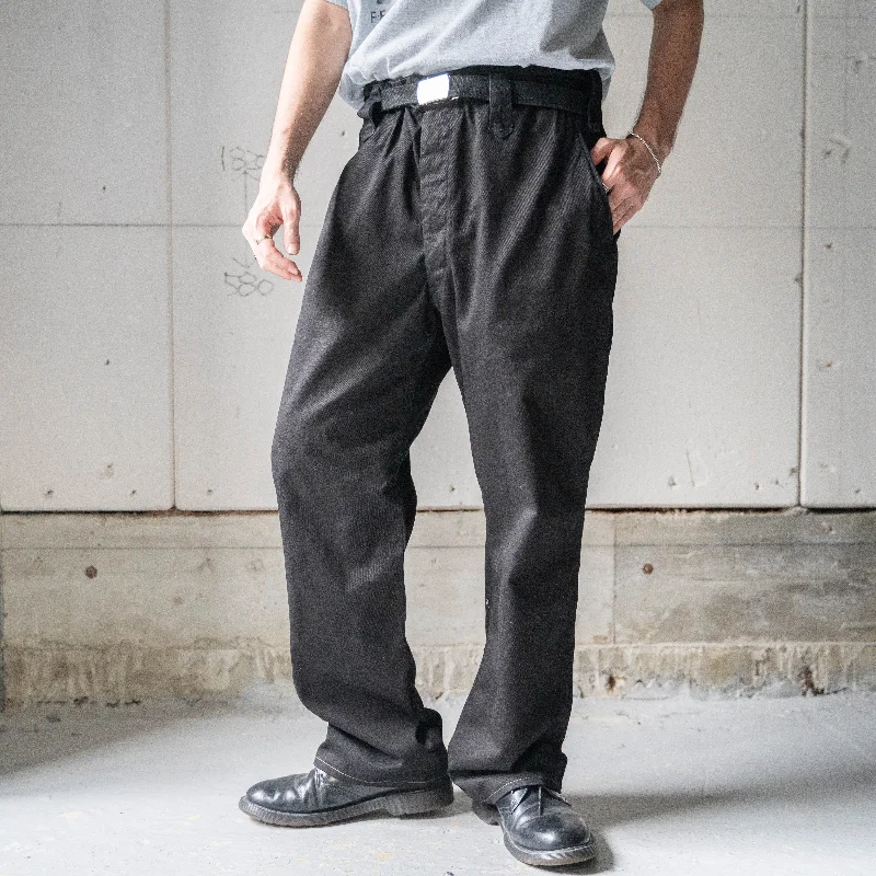 Custom Hiking Cargo Pants-1980-90s Pakistan military Gurkha pants -black dyed- 'belt loop remake'