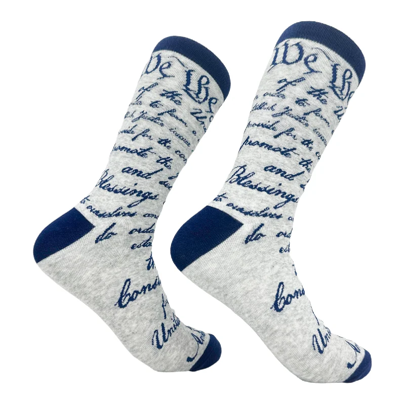 Custom Cold-Weather Socks-Men's US Constitution Socks