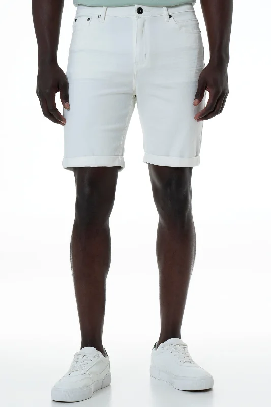 Custom Shorts with Lightweight Fabric-Denim Shorts _ 153942 _ White