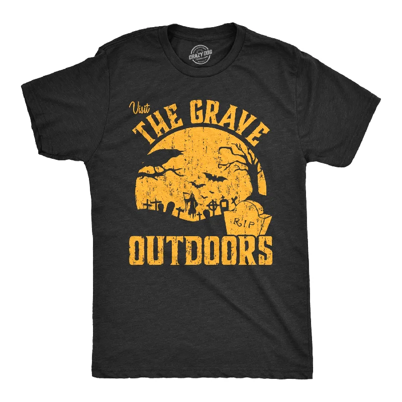 Custom T-Shirts for Winter Wear-Visit The Grave Outdoors Men's T Shirt