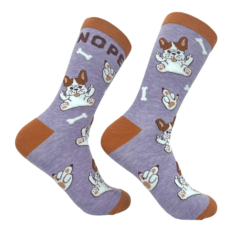 Custom Trekking Socks-Women's Nope Dog Socks