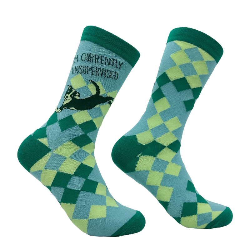 Custom Graduation Socks-Women's Im Currently Unsupervised Socks