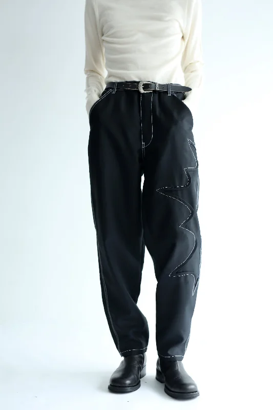 Custom Protective Pants-"COMME DES GARCONS SHIRT" STITCHED WIDE TROUSERS