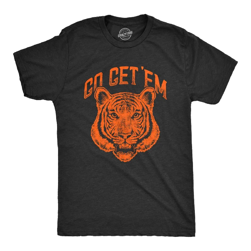 Custom T-Shirts for Cold Weather-Go Get 'Em Tiger Men's T Shirt