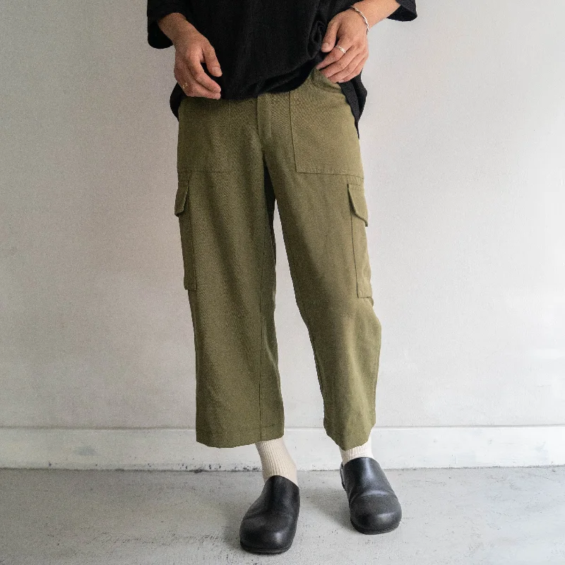 Custom Yoga Pants-1990-00s Austrian military fatigue cargo pants -light weight- 'cropped type'