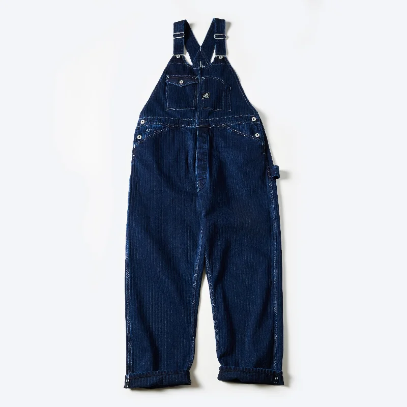 Custom All-Weather Pants-#1402-HBI No.2 Overalls : herringbone denim double indigo