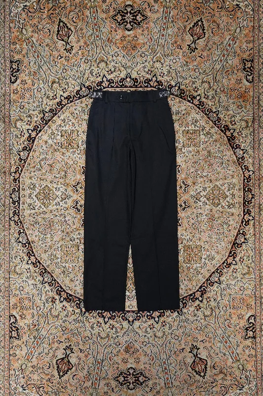 Custom Corduroy Pants-NICHOLAS DALEY TWO POCKET STRAIGHT LEG TROUSER (BLACK / ARGYLE)