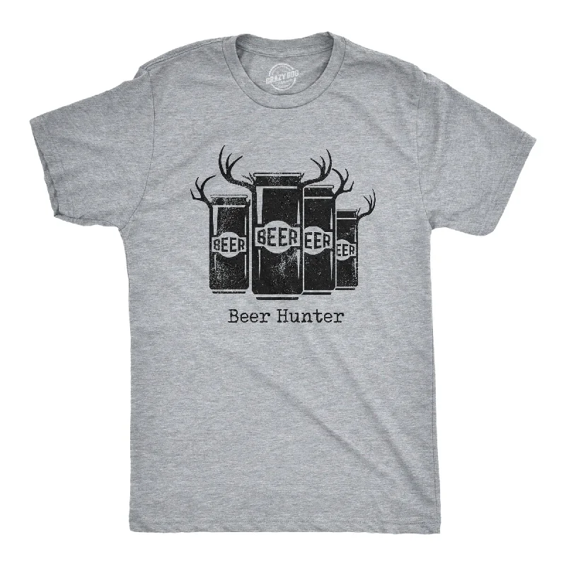 Custom T-Shirts with Wildlife Prints-Beer Hunter Men's T Shirt