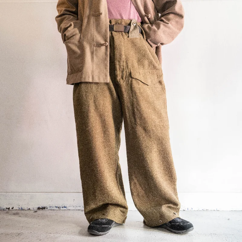 Custom Work Flex Pants-1950s Canadian military wool battle dress pants -with belt loop-