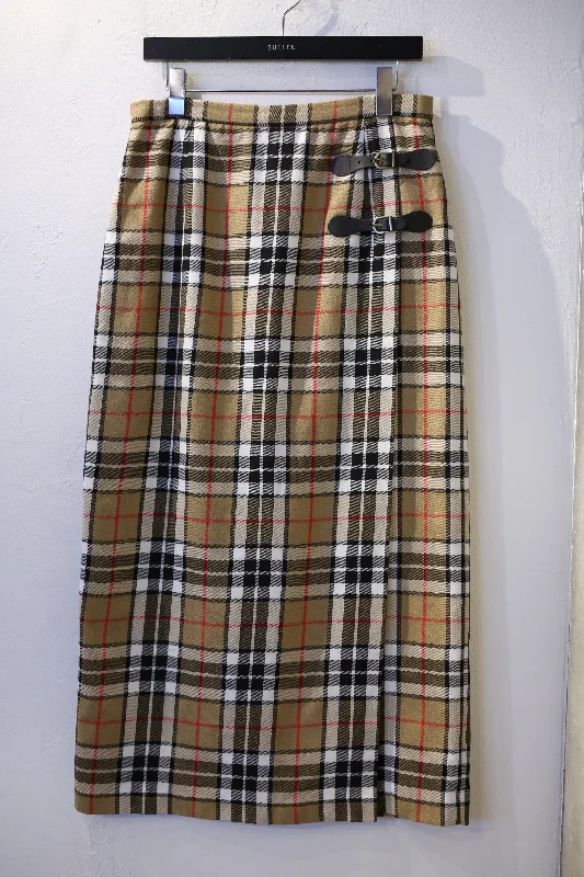 Custom Business Pants-90's TARTAN CEHECKED SKIRT