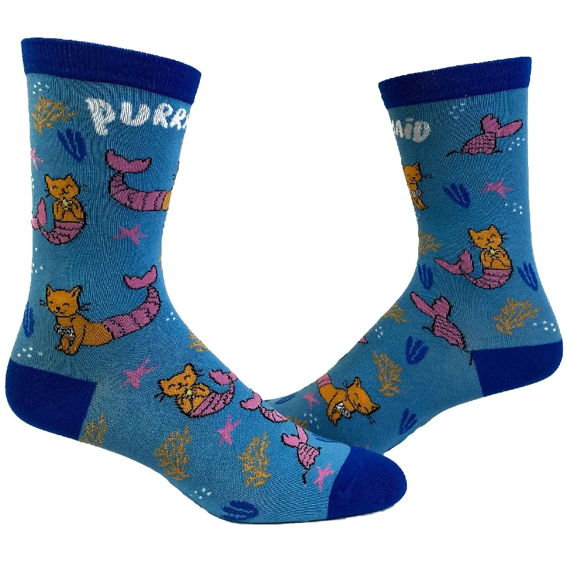 Custom Heel and Toe Socks-Womens Purr-Maid Socks