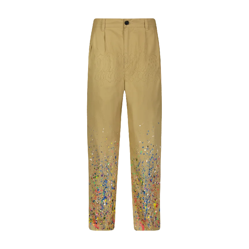 Custom Snowboarding Snow Pants-SMOTHERED IN PAINT PLEATED TROUSERS