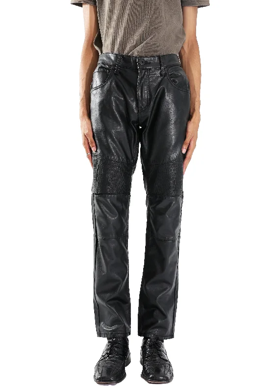 Custom Water-Resistant Pants-FAKE LEATHER PANTS