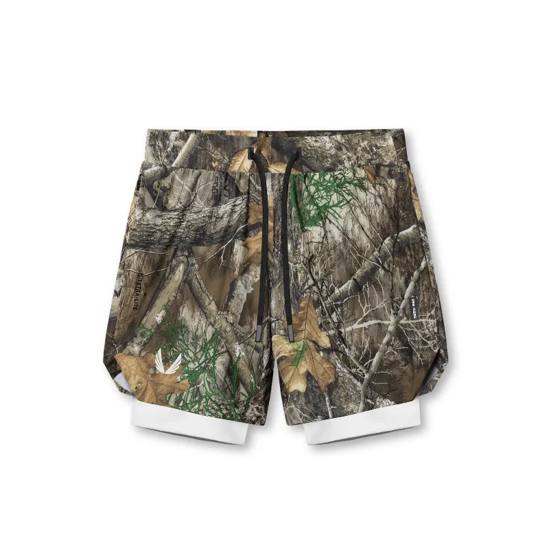 Custom Denim Shorts for Men-0866. Tetra-Lite® 7" Liner Short - Realtree® Camo / White / White "Wings"