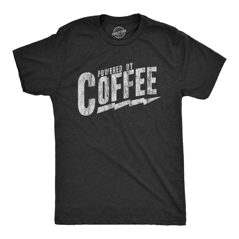 Custom T-Shirts with Quick Dry Fabric-Powered By Coffee Men's T Shirt