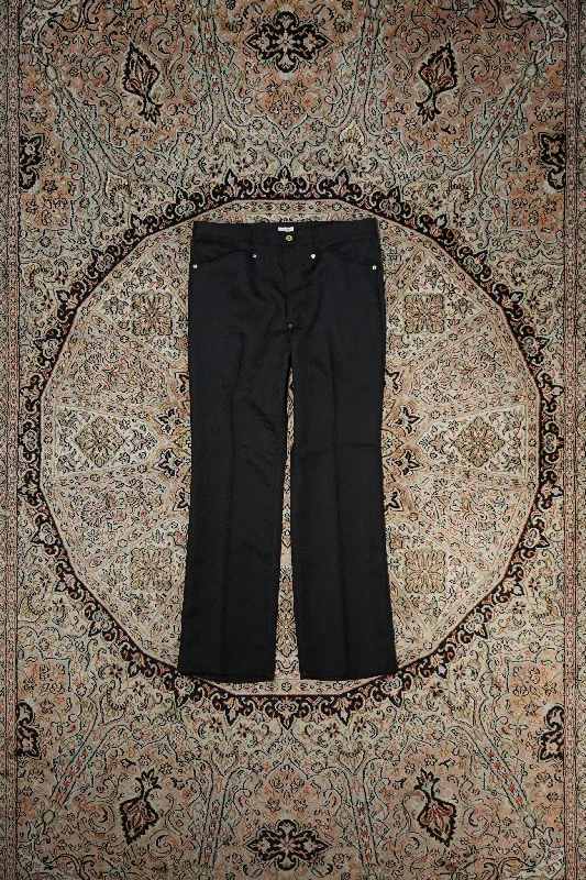 Custom Military Style Pants-SOLARIS&Co. POLYESTER FLARE PANTS - B949 (BLACK)