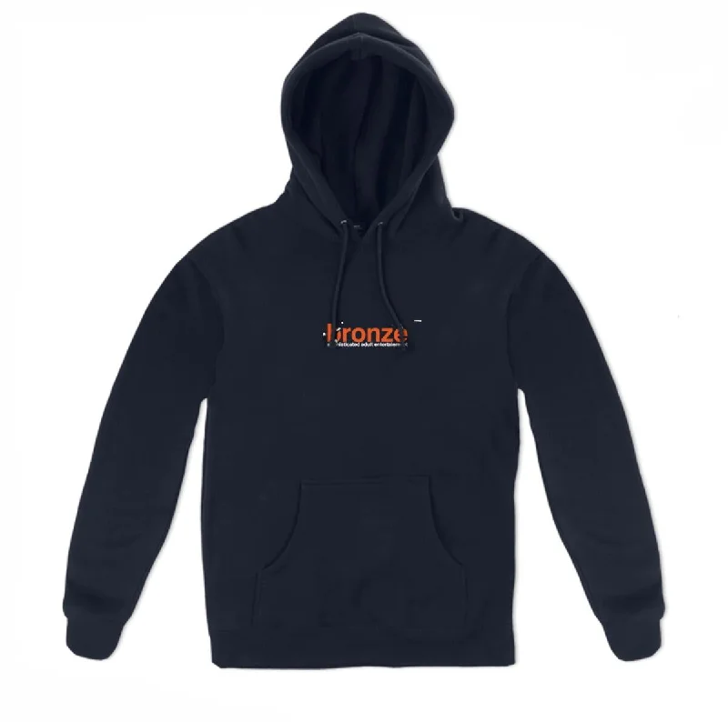 Custom Hoodies for College Students-BRONZE 56K SOPHISTICATED ADULT ENTERTAINMENT HOODIE NAVY