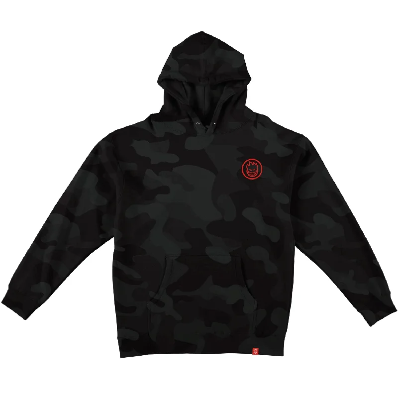 Custom Hoodies for Extra Comfort-SPITFIRE CLASSIC SWIRL HOODIE - BLACK CAMO RED