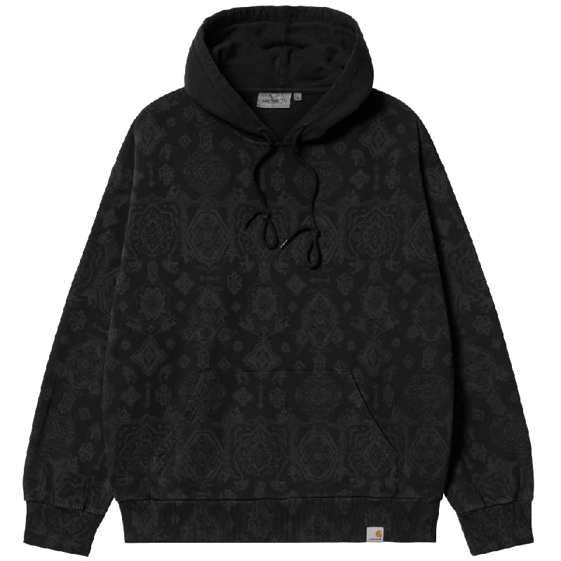 Custom Hoodies for Kids-CARHARTT WIP HOODED VERSE SWEAT // VERSE PRINT/BLACK