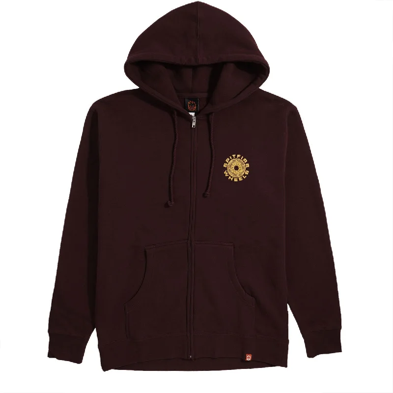 Custom Hoodies for Homecoming-SPITFIRE CLASSIC '87 SWIRL ZIP UP HOODIE - MAROON