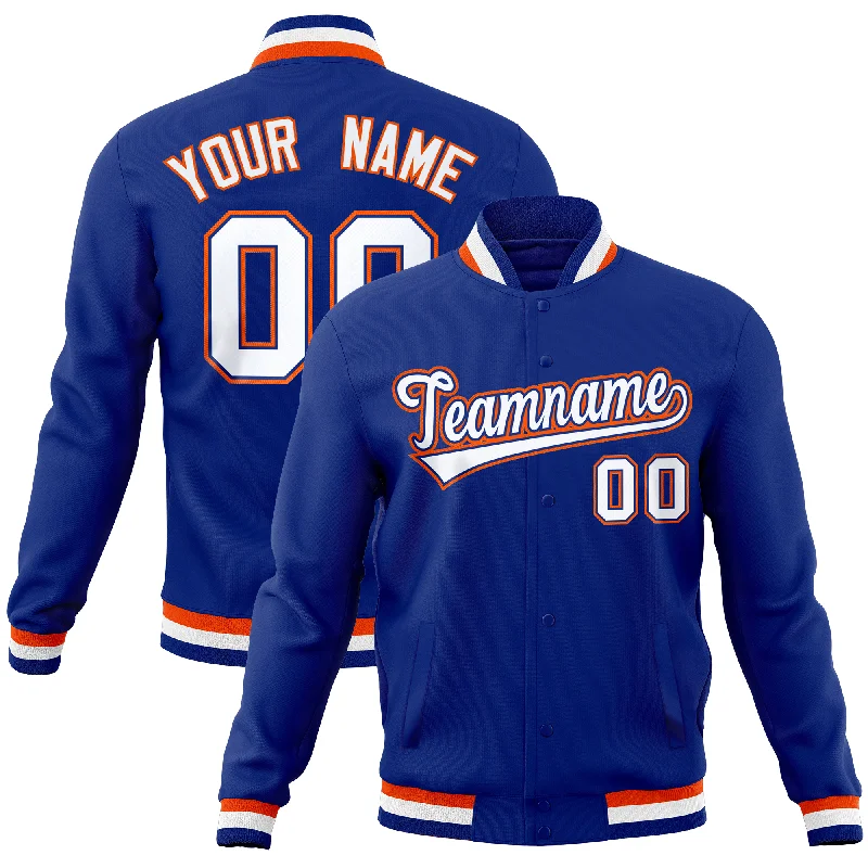 Custom Casual Bomber Jackets-Custom Royal Classic Style Varsity Full-Snap Letterman Baseball Jersey