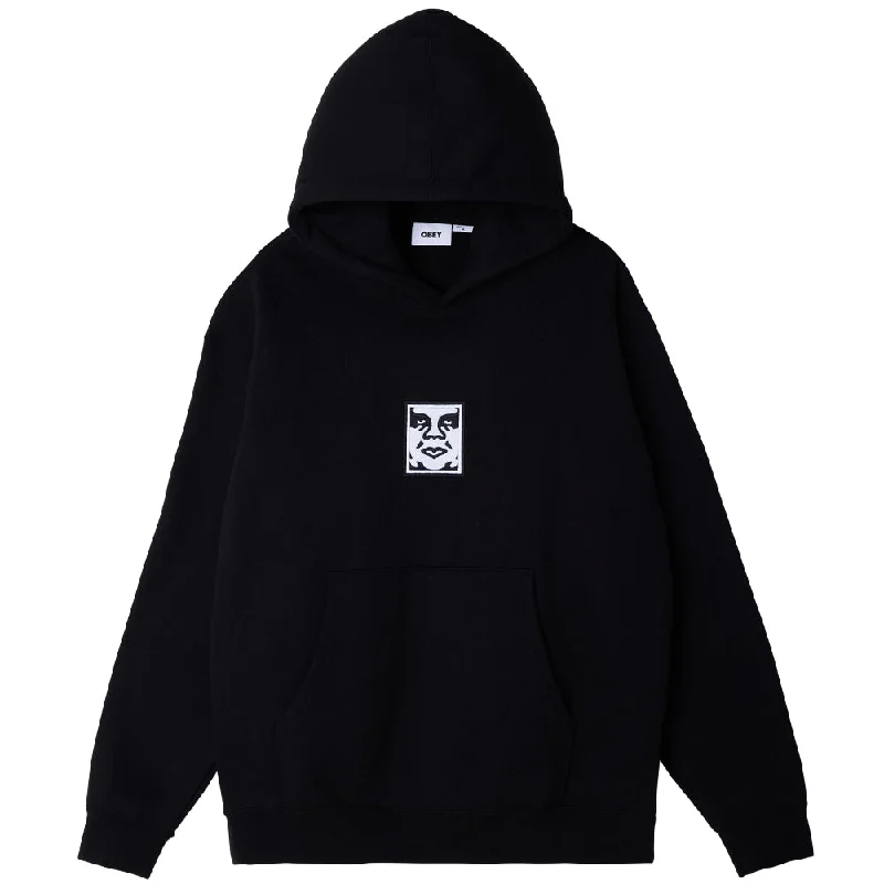 Custom Lightweight Hoodies-OBEY ICON EXTRA HEAVY HOOD // BLACK