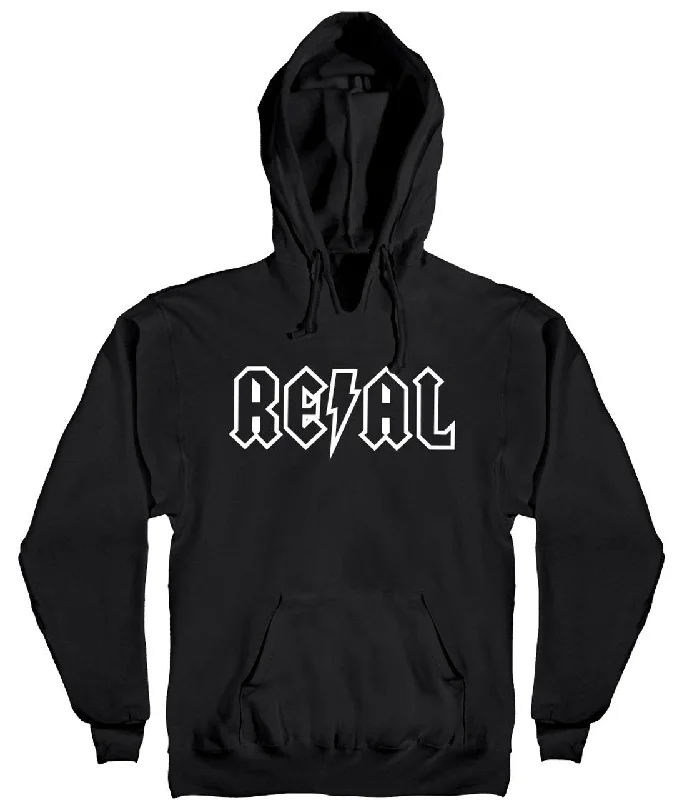 Custom Hoodies for Team Spirit-REAL SKATEBOARDS DEEDS HOODIE BLACK / WHITE