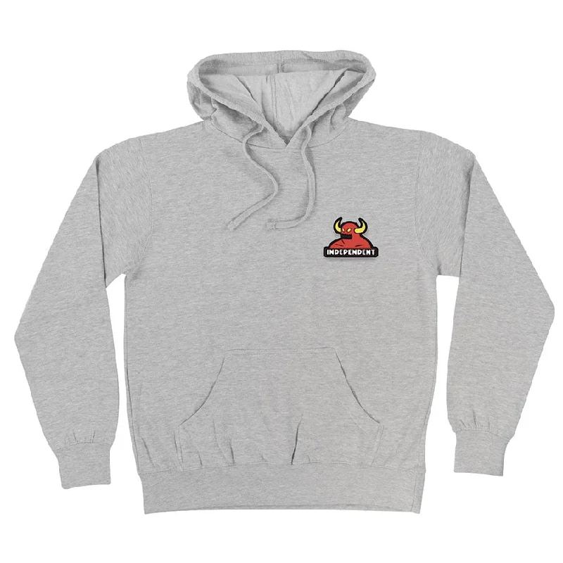 Custom Hoodies for Trade Shows-INDEPENDENT X TOY MACHINE MASH UP HOODIE - HEATHER GREY