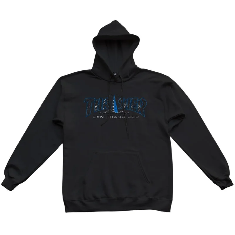 Custom Hoodies for Team Building-THRASHER PYRAMID HOODIE - BLACK