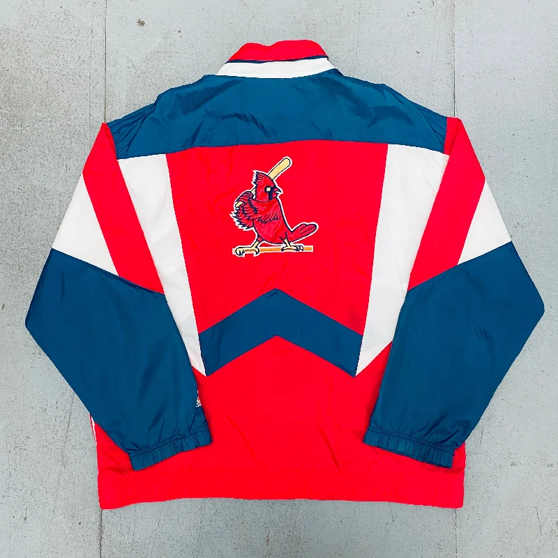 Custom Jackets for All Seasons-St. Louis Cardinals: 1990's Fullzip Starter Windbreaker (L)