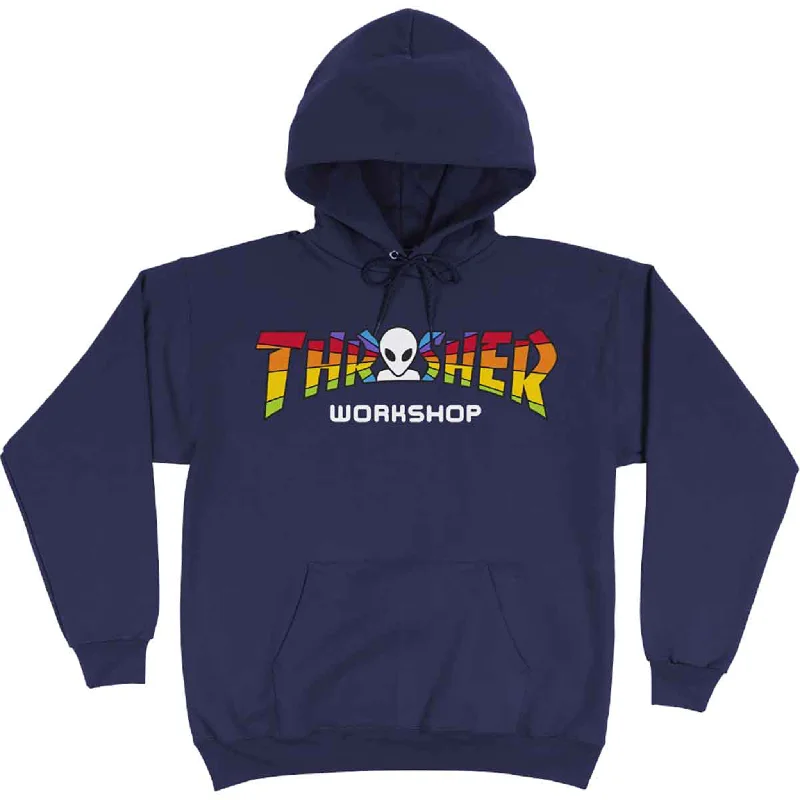 Custom Hoodies for Tailgating-Thrasher Magazine X Alien Workshop Spectrum Hoodie - Navy